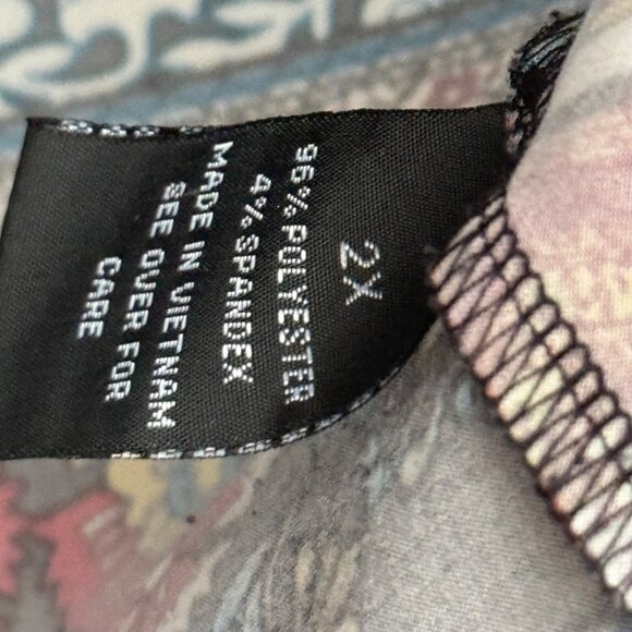 AGB Women's Boho Tunic Top 2X Colorful Geometric & Floral Print 3/4 Sleeves Top - Picture 5 of 11